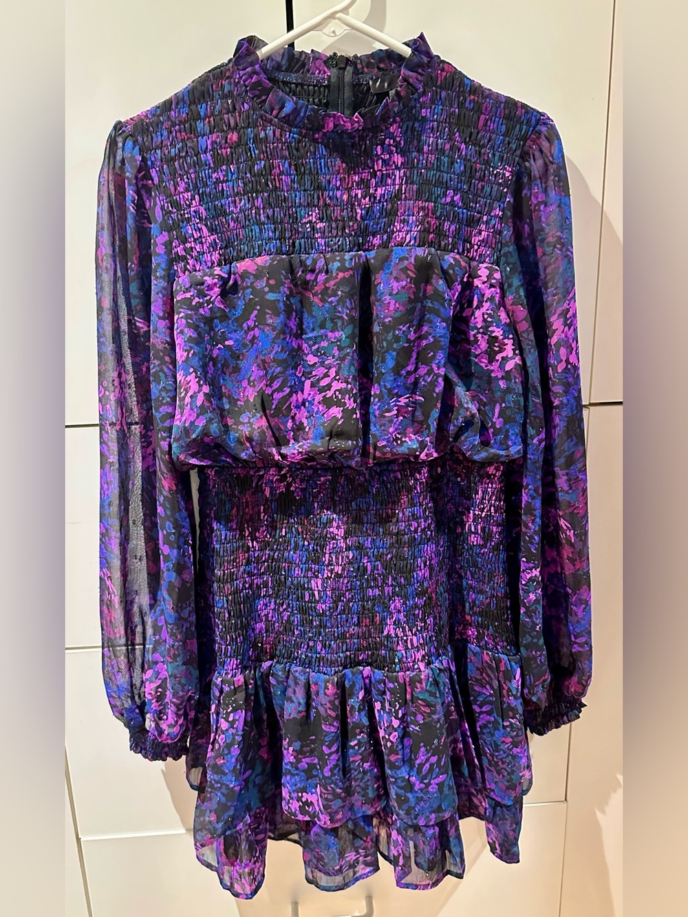 “Aqua” Purple/blue/black size medium Mini dress